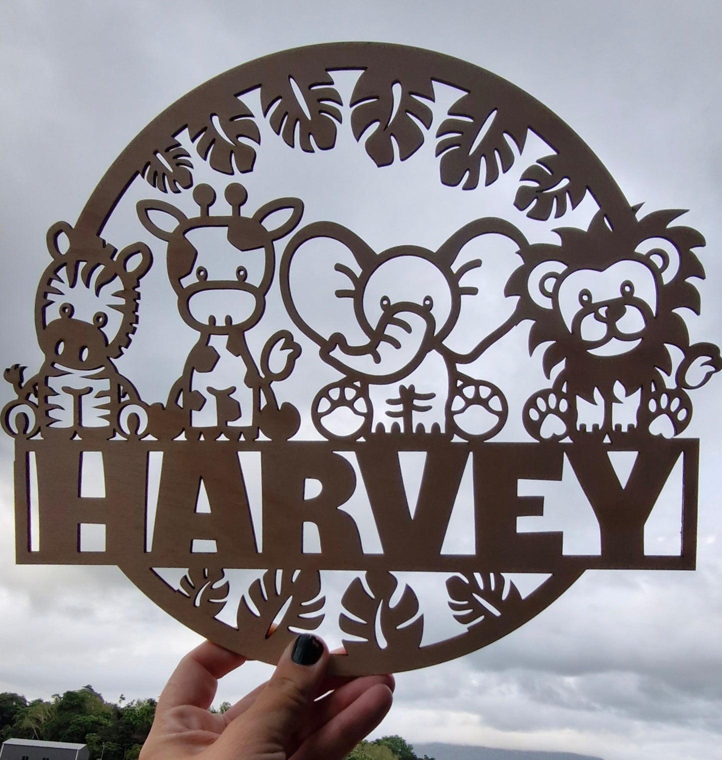 Jungle themed name Plaque