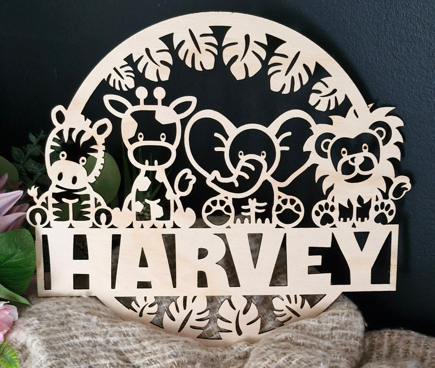 Jungle themed name Plaque