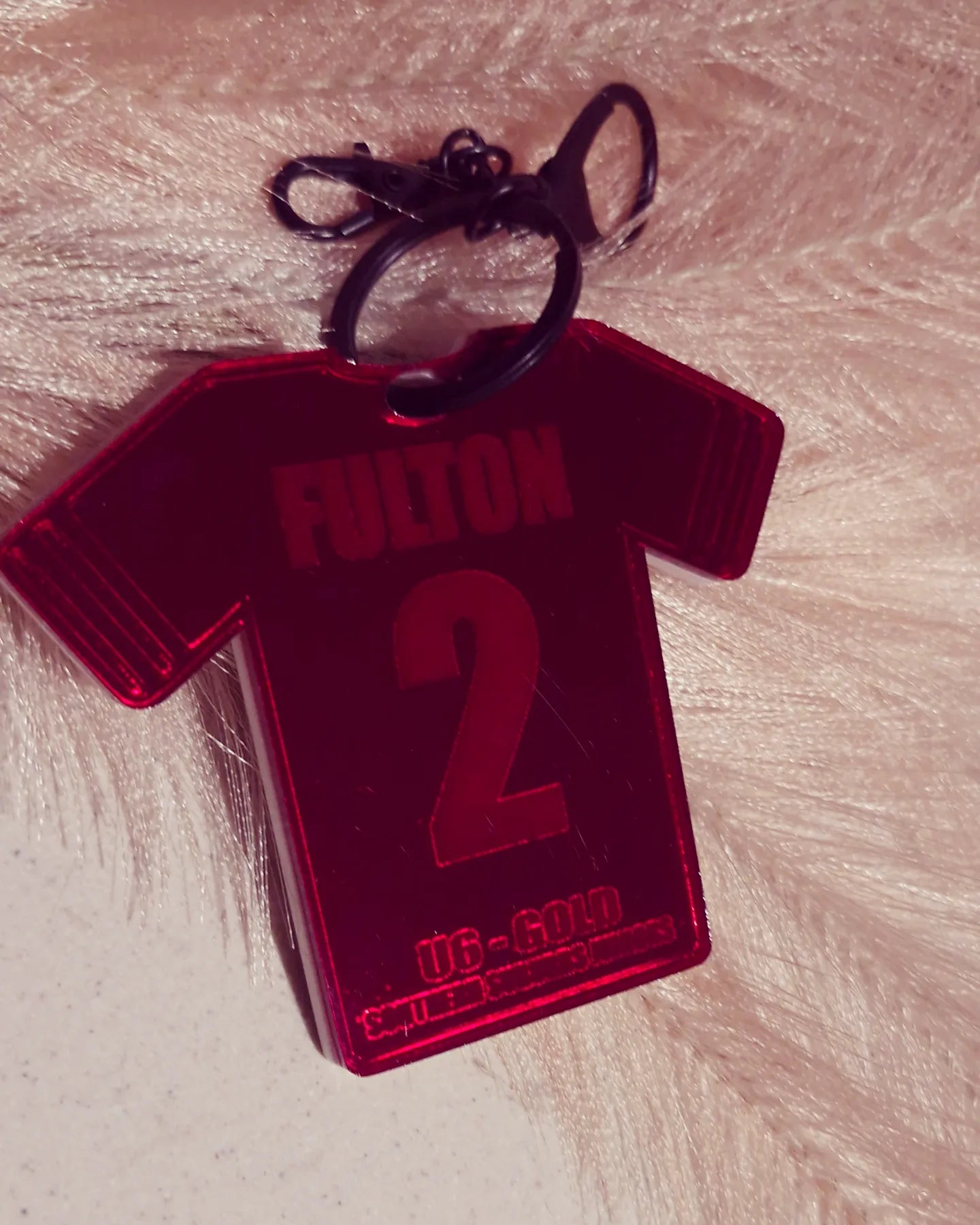 Personalised footy jersey keyrings
