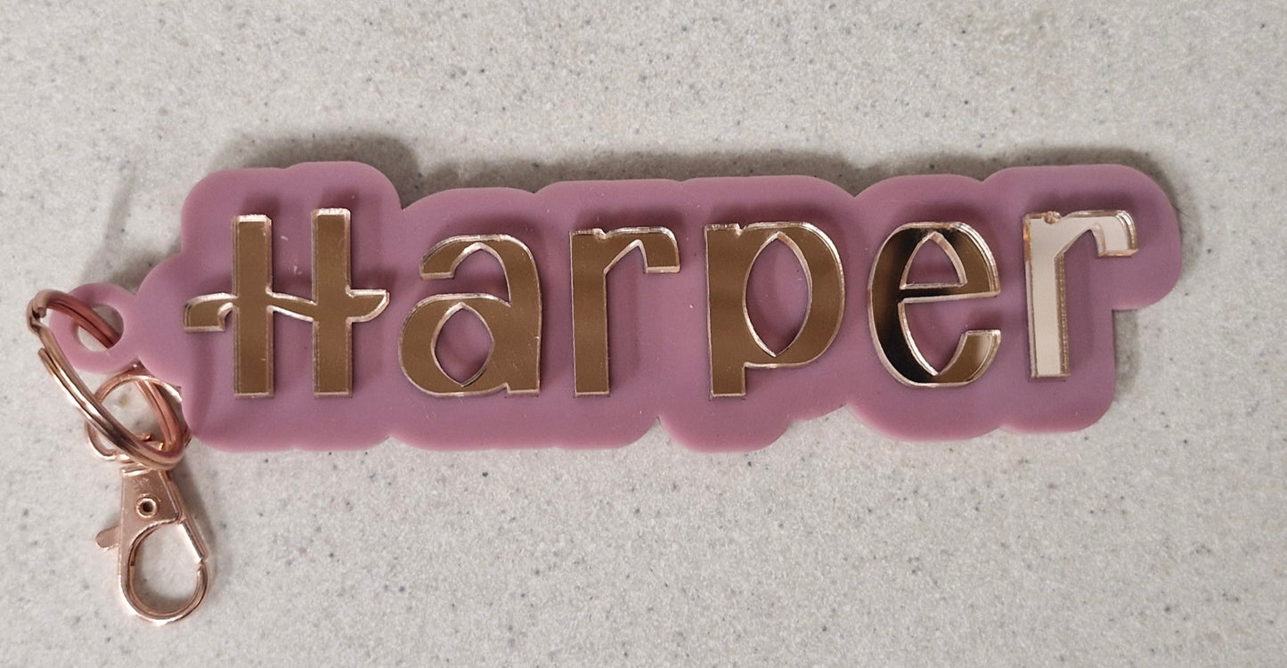 Layered Acrylic Bag Tags