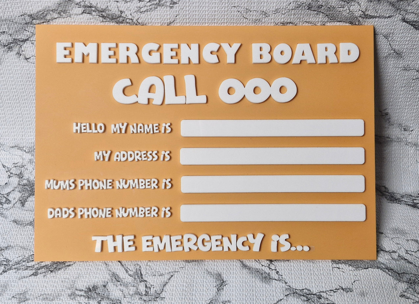 Emergency Board - Kid style