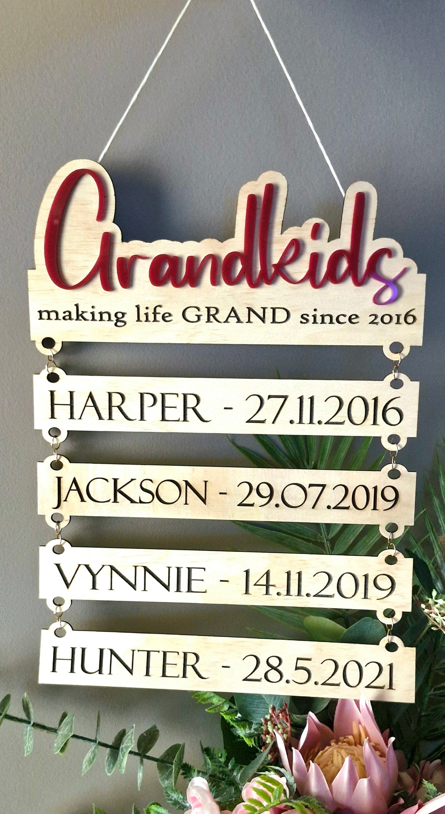 Custom Grandparents Hanging Plaque