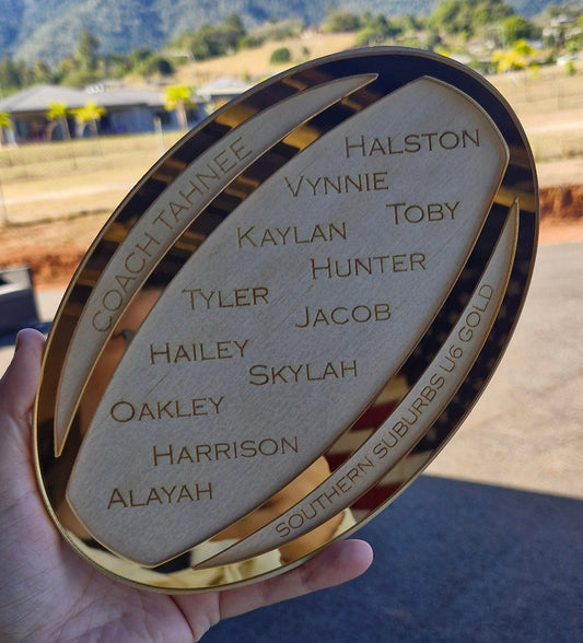 Custom wooden team plaque