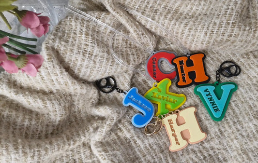 Layered Letter Keyring