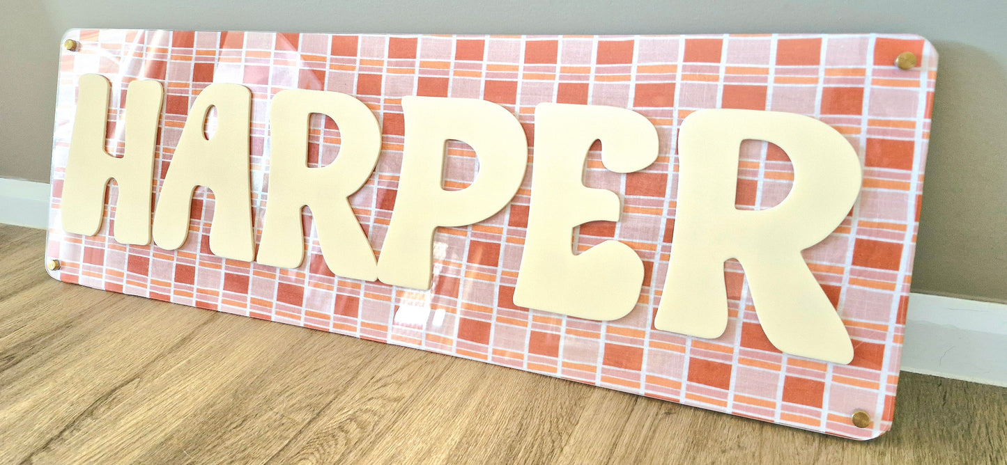 Deluxe Fabric 3D Name Sign