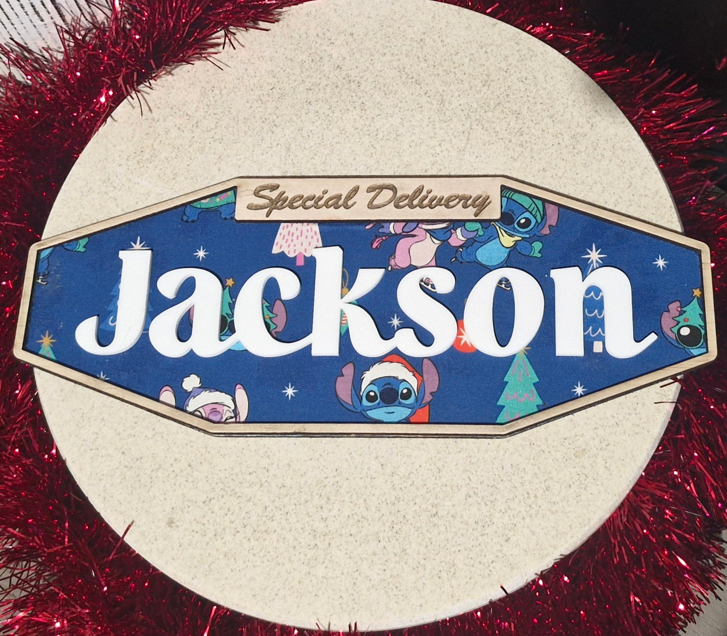 Christmas Crate name plaque