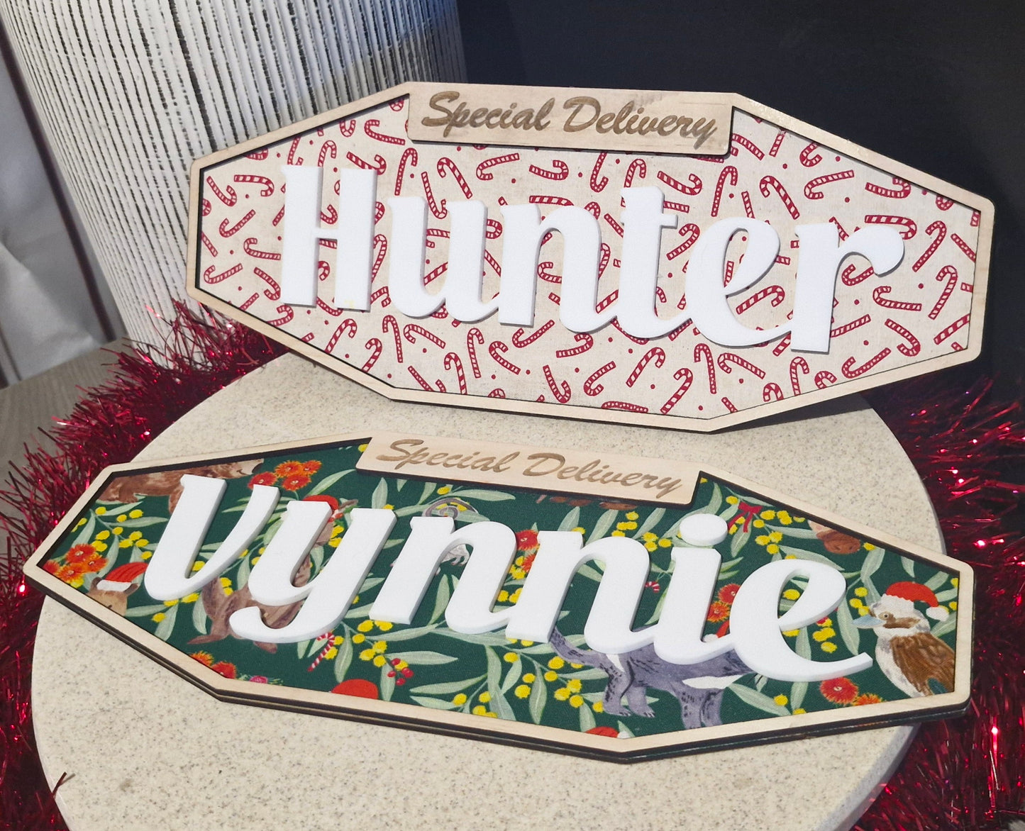 Christmas Crate name plaque