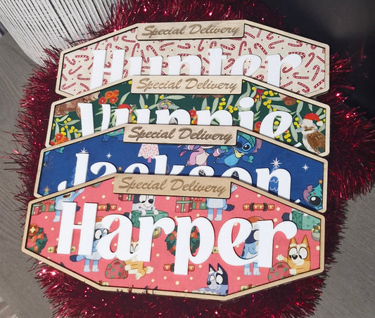 Christmas Crate name plaque