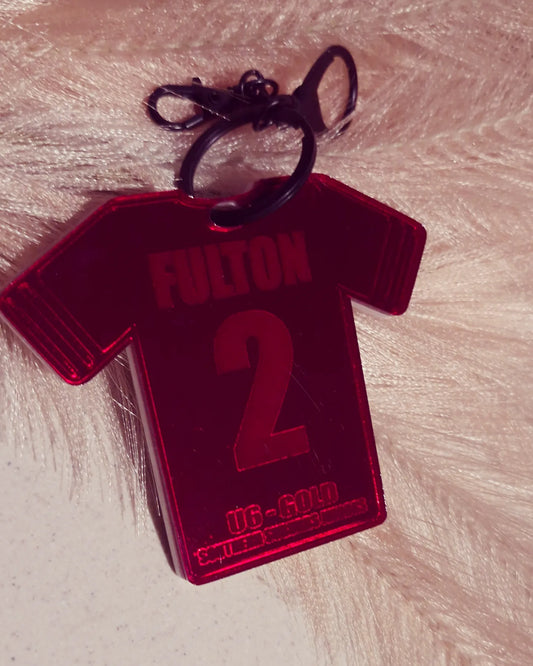 Personalised footy jersey keyrings