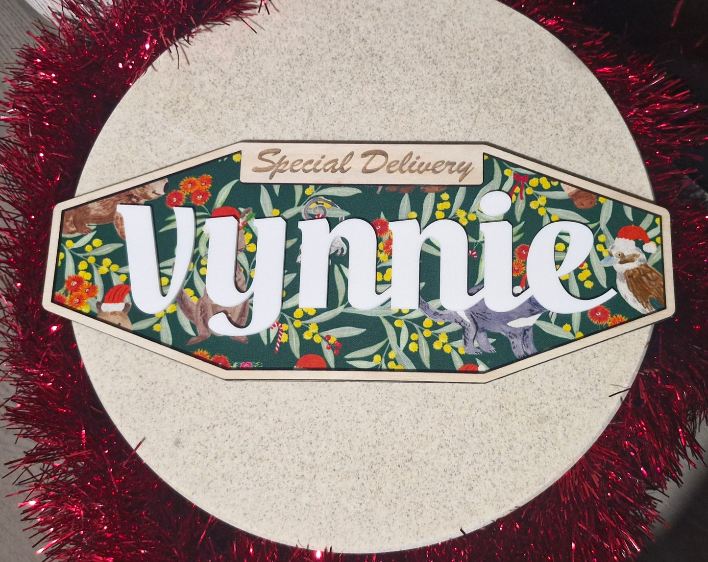 Christmas Crate name plaque