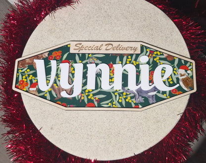 Christmas Crate name plaque