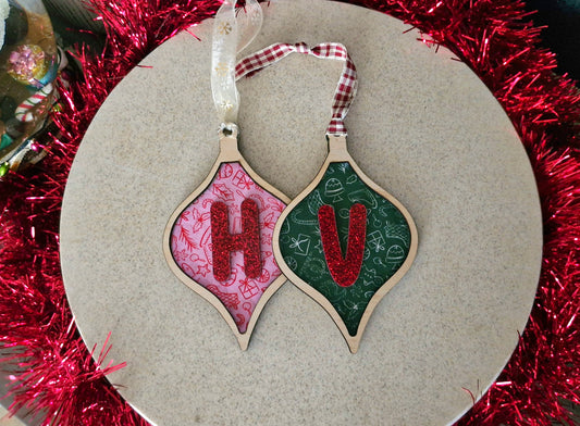 Fabric Letter Christmas ornaments