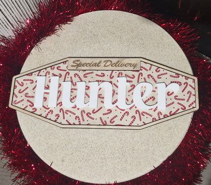 Christmas Crate name plaque