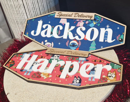 Christmas Crate name plaque