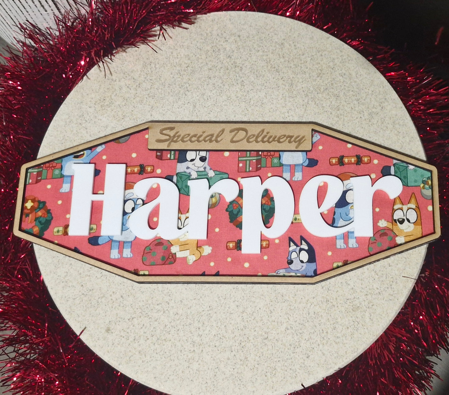 Christmas Crate name plaque