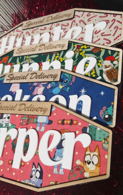 Christmas Crate name plaque