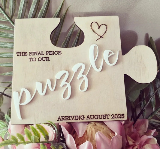 Puzzle Pregnancy Announcement Plaque