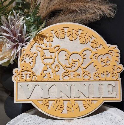 Jungle themed name Plaque