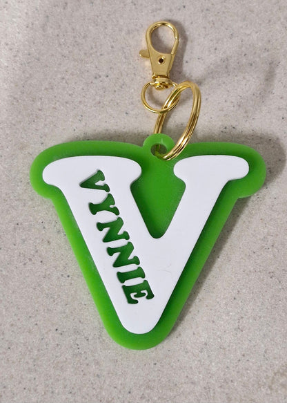 Layered Letter Keyring