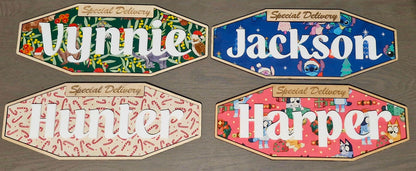 Christmas Crate name plaque
